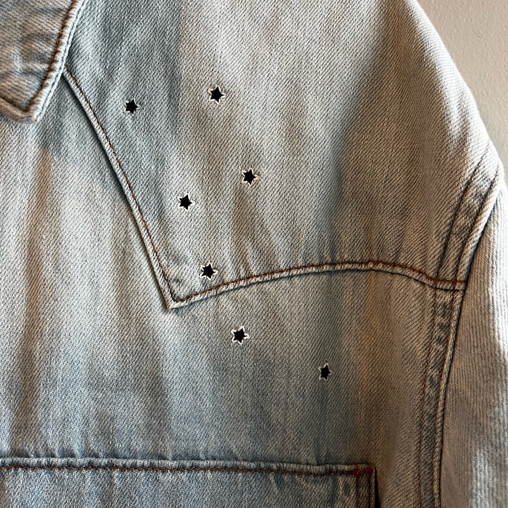 Universal Thread Light Blue Denim Shirt Celestial Western Stars Large - Picture 3 of 13